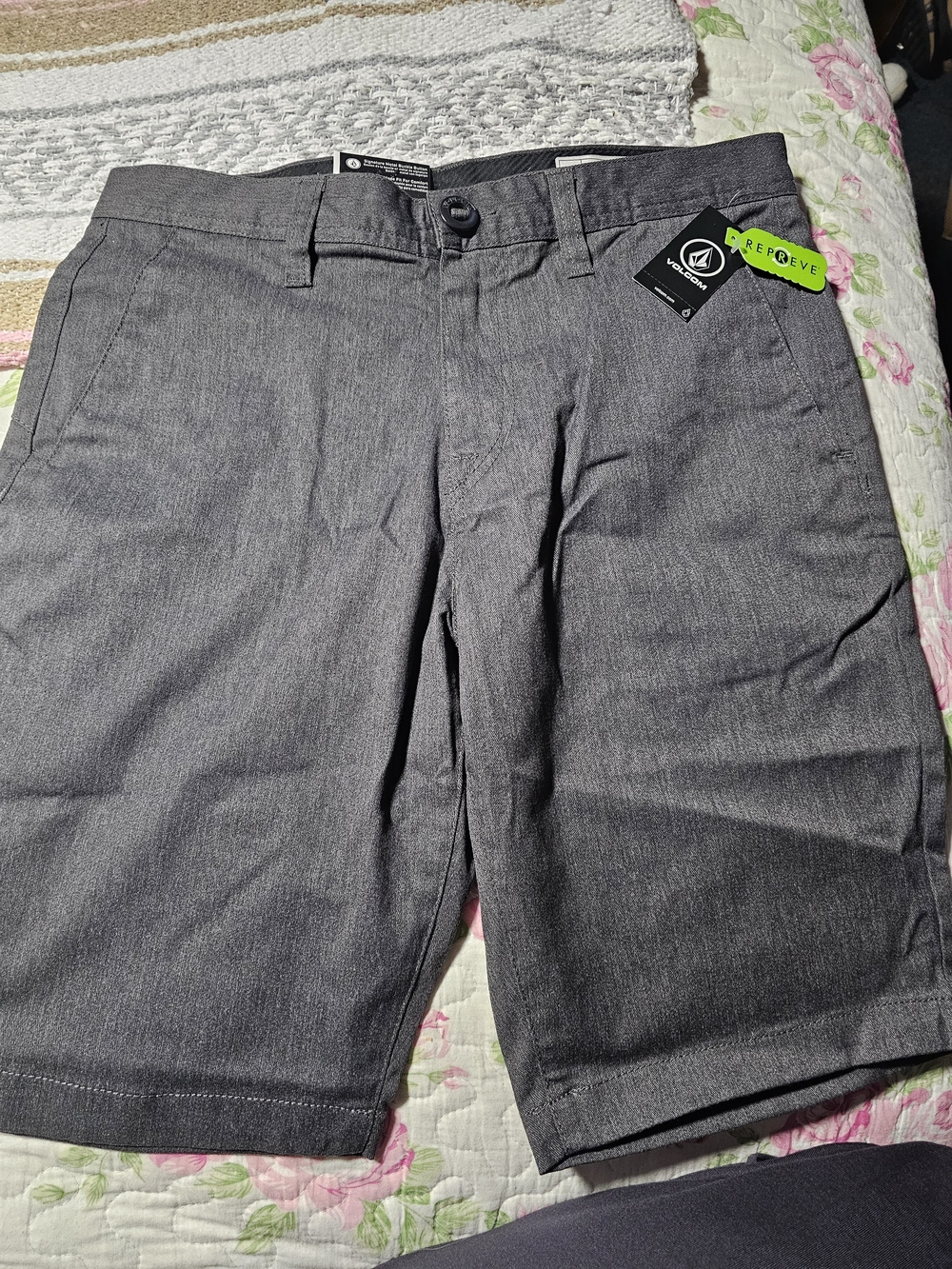 Volcom Men’s Charcoal Flat Front Shorts